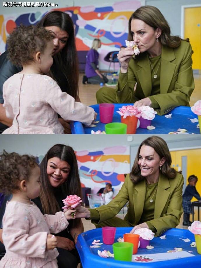 色”西装穿橄榄绿西装戴绿紫水晶耳环贵气高级开元棋牌凯特王妃恢复健康后越来越越爱“彩(图5)